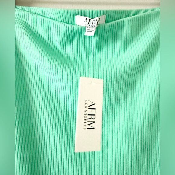NWT AFRM Los Angeles Port Ribbed Pencil Skirt in Mint Green - Size XS - Picture 7 of 8